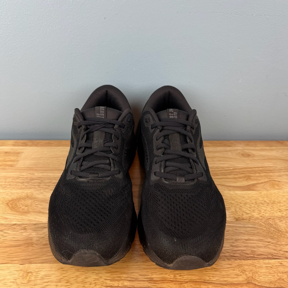 Brooks Beast GTS 24 Mens 11.5 2E Wide All Black Running Shoes Walking Sneakers - Picture 3 of 7